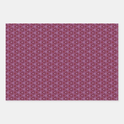 Set van 3 bedrukte Paarse tint Inpakpapier Vel (Voorkant 3)