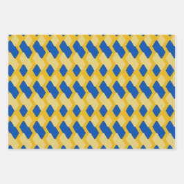 Set van 3 bloemige en geometrische Inpakpapier Vel