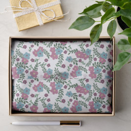 Set van 3-Boho Bloemmotief in Roze, Taupe & Teal Tissuepapier