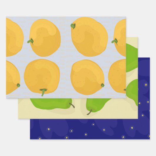 Set van 3 cadeaupapiervellen inpakpapier vel (Set)