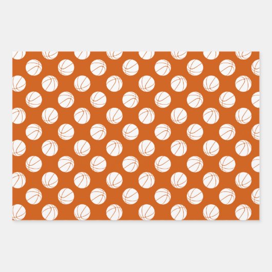 Set van 3 coördinerende basketbal inpakpapier vel (Voorkant 2)