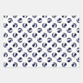 Set van 3 coördinerende blauwe teamkleuren basketb inpakpapier vel (Voorkant 3)