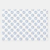Set van 3 coördinerende lichtblauwe volleybal inpakpapier vel (Voorkant 3)