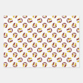 Set van 3 Coördinerende Maroon Gold Volleybal Inpakpapier Vel (Voorkant 3)