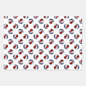Set van 3 coördinerende rode blauwe basketballen inpakpapier vel (Voorkant 3)