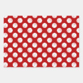 Set van 3 coördinerende rode blauwe basketballen inpakpapier vel (Voorkant 2)