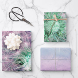 set van 3 Dandelion wenst zaadkop Inpakpapier Vel