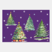 Set van 3 Elegante Night Christmas Tree Gift Wraps Inpakpapier Vel (Voorkant 3)