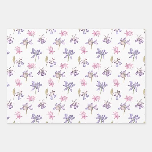 Set van 3  Engelse Wildflower Garden Gift Inpakpapier Vel (Voorkant 2)