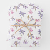 Set van 3  Engelse Wildflower Garden Gift Inpakpapier Vel (In situ)