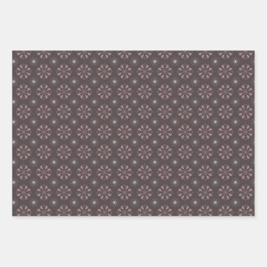 Set van 3 floraal geschilderd inpakpapier vel (Voorkant 2)