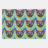 Set van 3 geassorteerde Cool Halloween Cat Gift Wr Inpakpapier Vel (Voorkant 2)