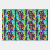 Set van 3 geassorteerde Cool Halloween Cat Gift Wr Inpakpapier Vel (Voorkant)