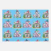 Set van 3 geassorteerde Schattige Varkenskerstcade Inpakpapier Vel (Voorkant 3)