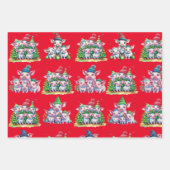 Set van 3 geassorteerde Schattige Varkenskerstcade Inpakpapier Vel (Voorkant 2)