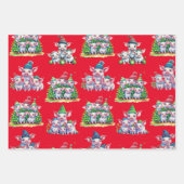 Set van 3 geassorteerde Schattige Varkenskerstcade Inpakpapier Vel (Voorkant 2)