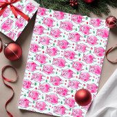 Set van 3 geassorteerde Schattigee Varkenskerstcad Inpakpapier Vel