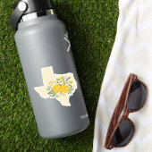 Set van 3 gele Rose of Texas Gingham Staat Sticker