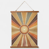 Set van 3 geometrische zon houten wandtapijten hangend wandkleed (Voorkant)