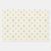 Set van 3 gouden folie en witte moderne kerst inpakpapier vel (Voorkant 2)
