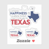 Set van 3 Happiness is een vliegticket naar Texas Sticker (Vel)