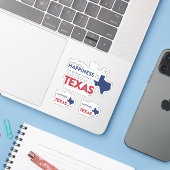Set van 3 Happiness is een vliegticket naar Texas Sticker (Laptop met iPhone)