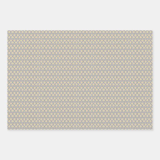 Set van 3 honingraat en bijen inpakpapier vel (Voorkant)