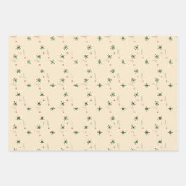 Set van 3 inpakpapieren met kleine sterren inpakpapier vel