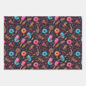 Set van 3 inpakpapieren - Tropisch plezier Inpakpapier Vel (Voorkant 2)