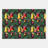 Set van 3 inpakpapieren - Tropisch plezier Inpakpapier Vel (Voorkant)