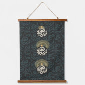 Set van 3 kaarslicht tapijtweefmotief hangend wandkleed (Voorkant)