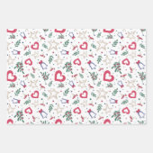 Set van 3 kerstinpakpapieren inpakpapier vel (Voorkant)