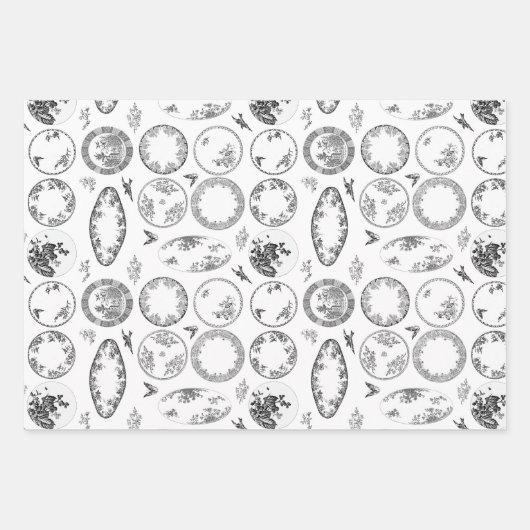 Set van 3 kleuren | Franse Antiek Borden vellen (Voorkant 3)