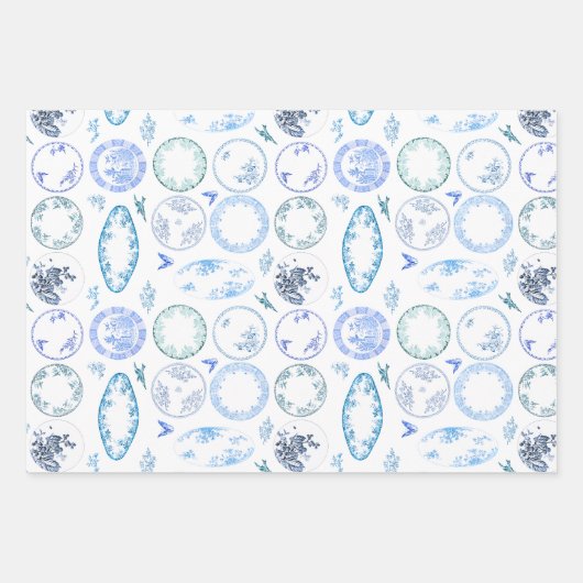 Set van 3 kleuren | Franse Antiek Borden vellen (Voorkant)