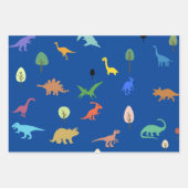 Set van 3 Kleurrijke Dino Bos voor Kinderen Inpakpapier Vel (Voorkant 2)