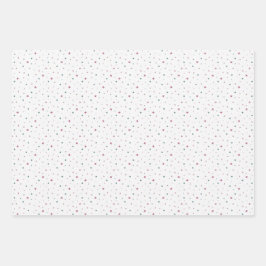 Set van 3-Mini sterren en harten gedempt roze en t Inpakpapier Vel