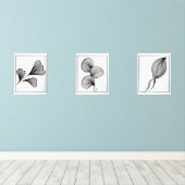 Set van 3 minimalistische Leaf Line Art Prints (Houten vloer)