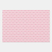 Set van 3-Moderne Licht Roze & Rode Harten Inpakpapier Vel (Voorkant)