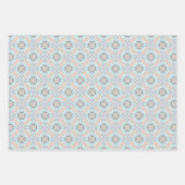Set van 3 naadloze schelp patronen inpakpapier vel (Voorkant)