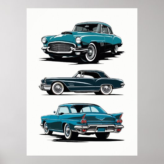 Set van 3 oldtimers. poster (Voorkant)