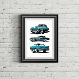 Set van 3 oldtimers. poster