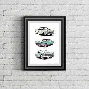 Set van 3 oldtimers. poster