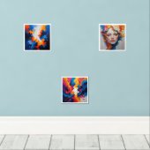 Set van 3 Paint Splatter Maximalist Art Prints (Houten vloer)