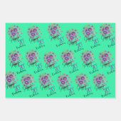 Set van 3 platte vellen inpakpapier (Voorkant)