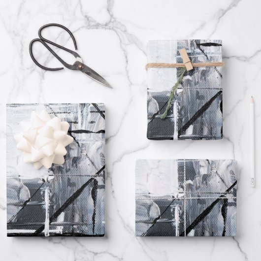 Set van 3 platte vellen inpakpapier (Voorkant)