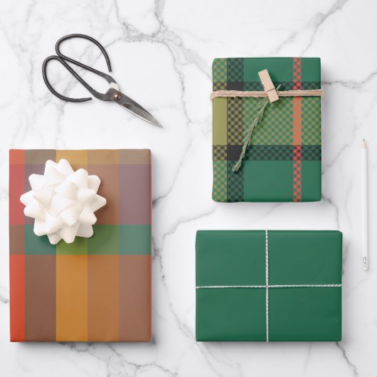 Set van 3 platte vellen kerstpapier (Voorkant)