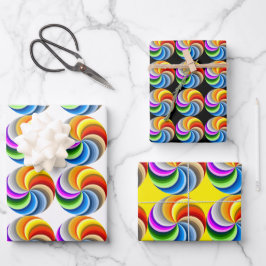 Set van 3 Pride Natilus Spiraal Inpakpapier Vel
