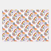 Set van 3 Regenboog Liefde Inpakpapier Vel (Voorkant)