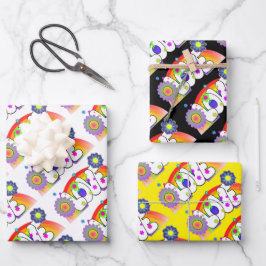 Set van 3 Regenboog Liefde Inpakpapier Vel