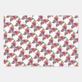 Set van 3 Regenboog Vlinders Inpakpapier Vel (Voorkant)